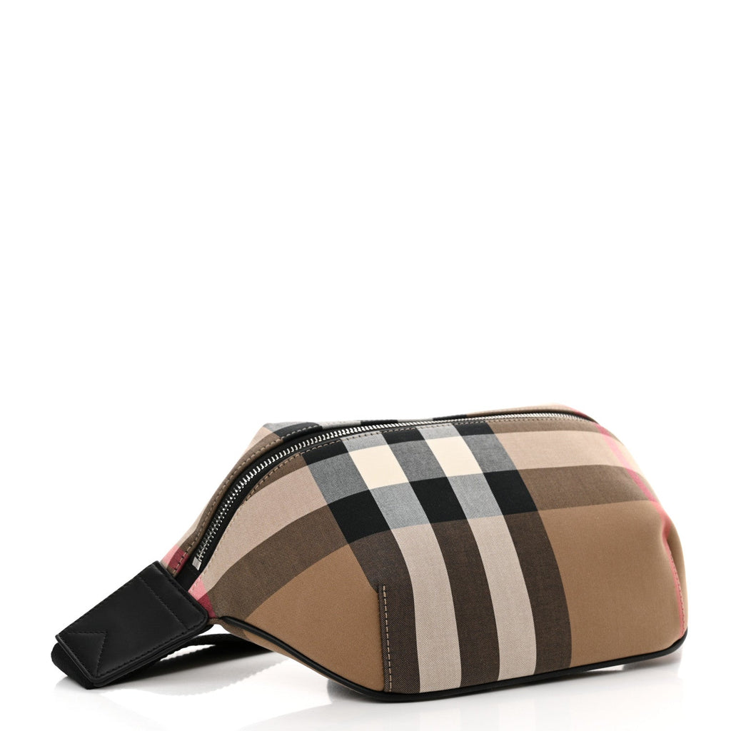 Burberry 'Sonny' Bum/Side Taupe Brown Check Bag