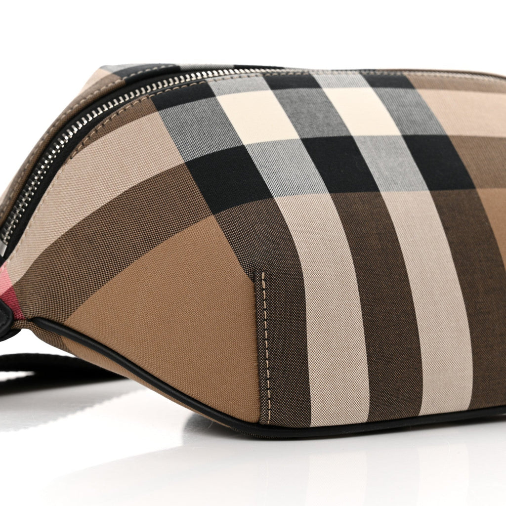 Burberry 'Sonny' Bum/Side Taupe Brown Check Bag