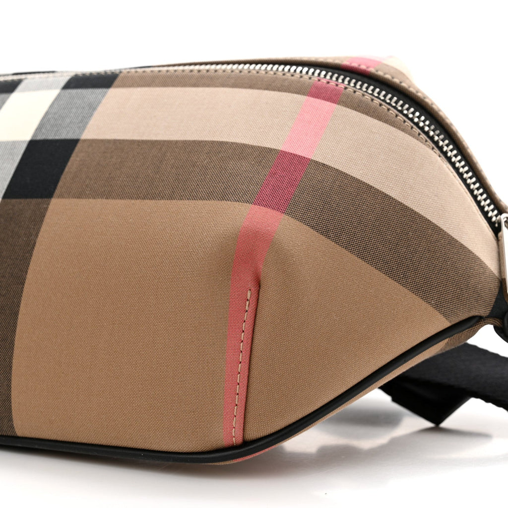 Burberry 'Sonny' Bum/Side Taupe Brown Check Bag