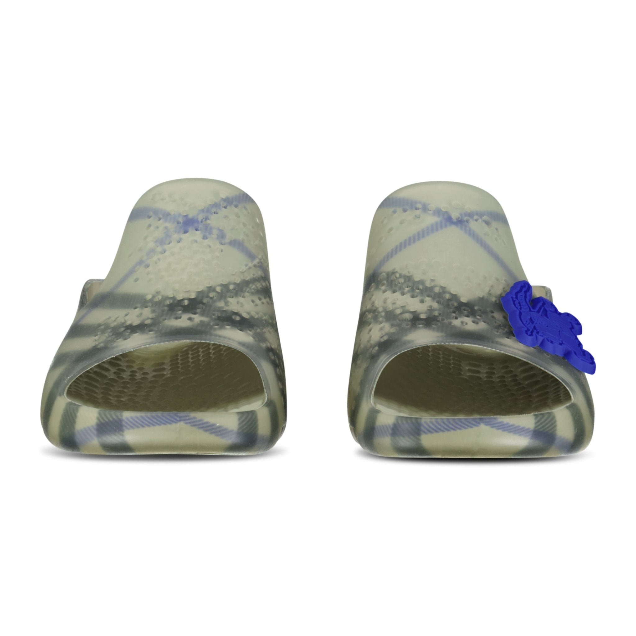 Burberry Stingray Checked Equestrian Knight Motif Sliders