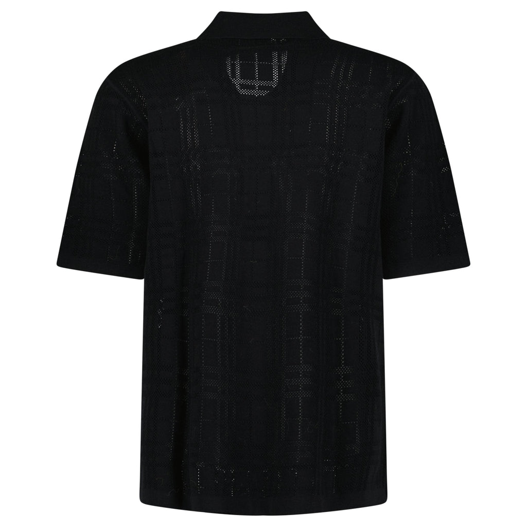Burberry Tristam Check Knitted Polo Black