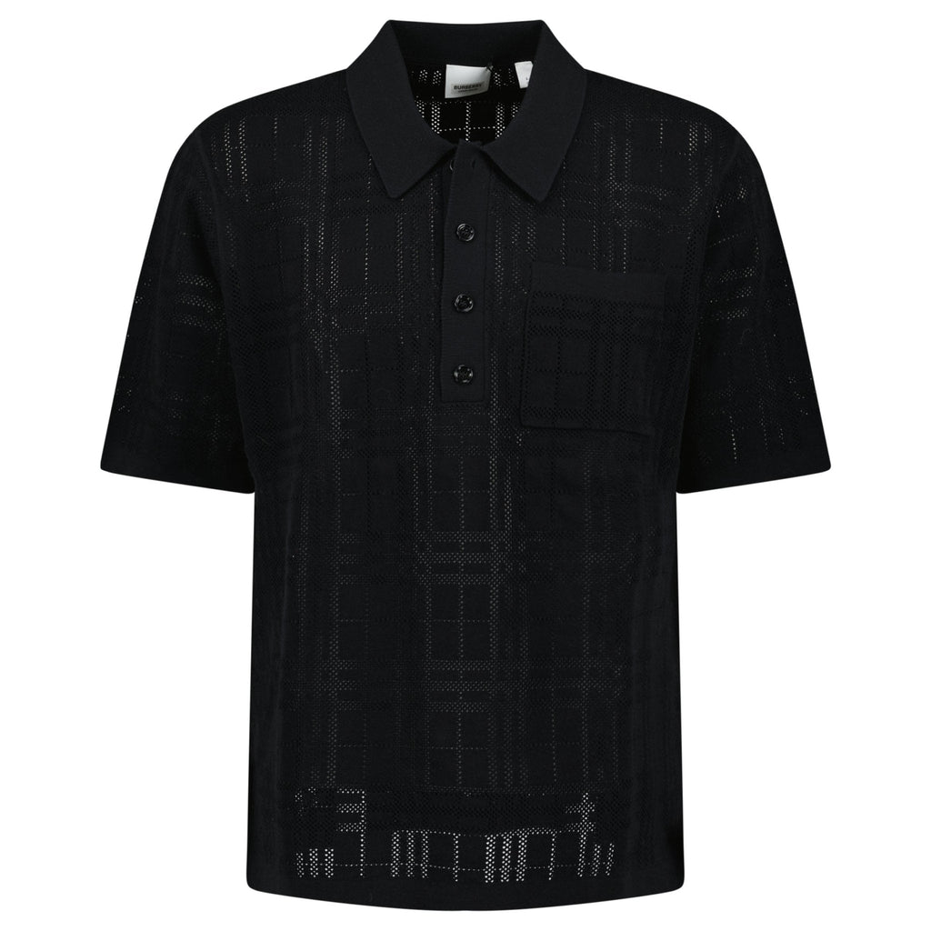 Burberry Tristam Check Knitted Polo Black