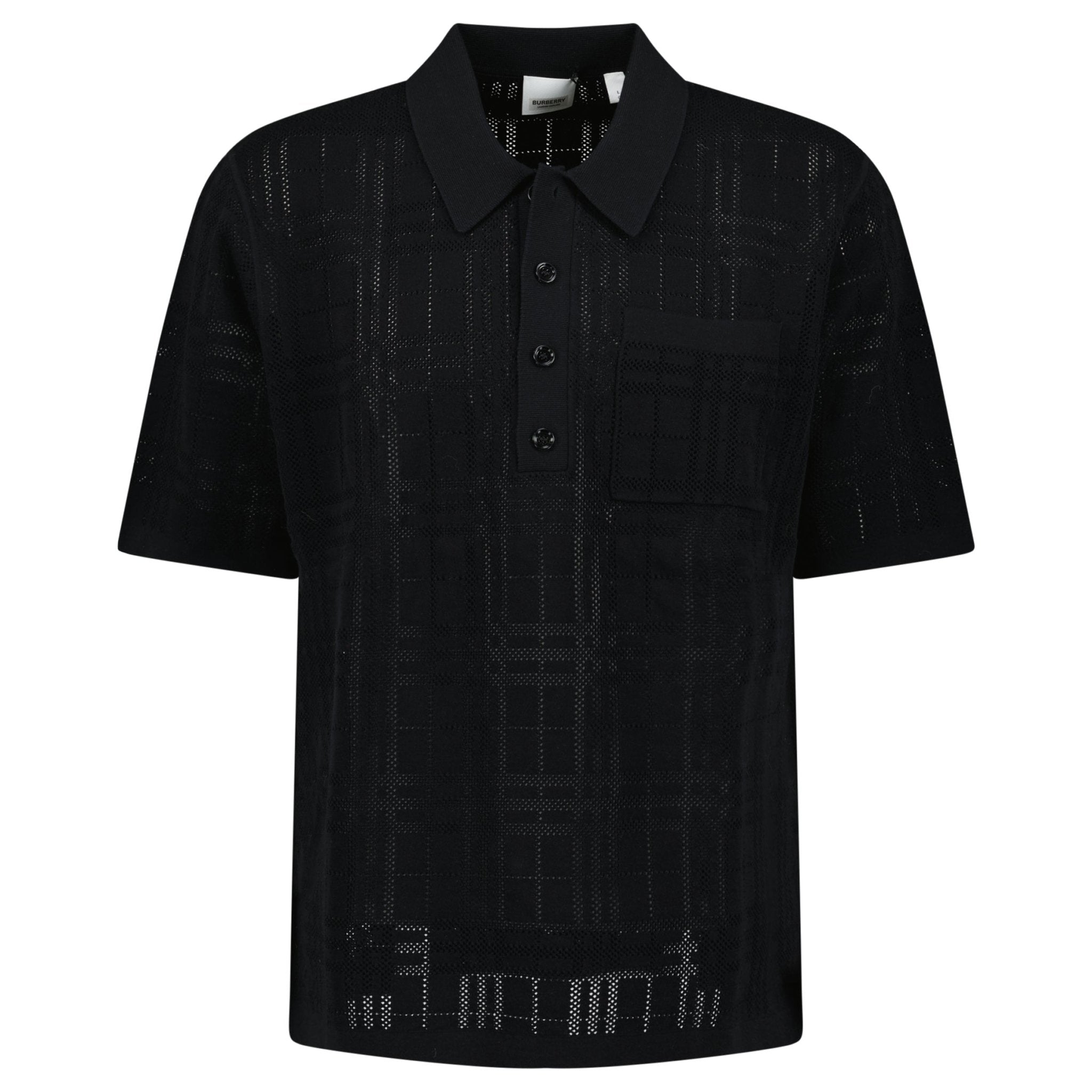 Burberry Tristam Check Knitted Polo Black