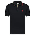 Burberry 'Walton' Red TB Signature Placket Polo-Shirt Black