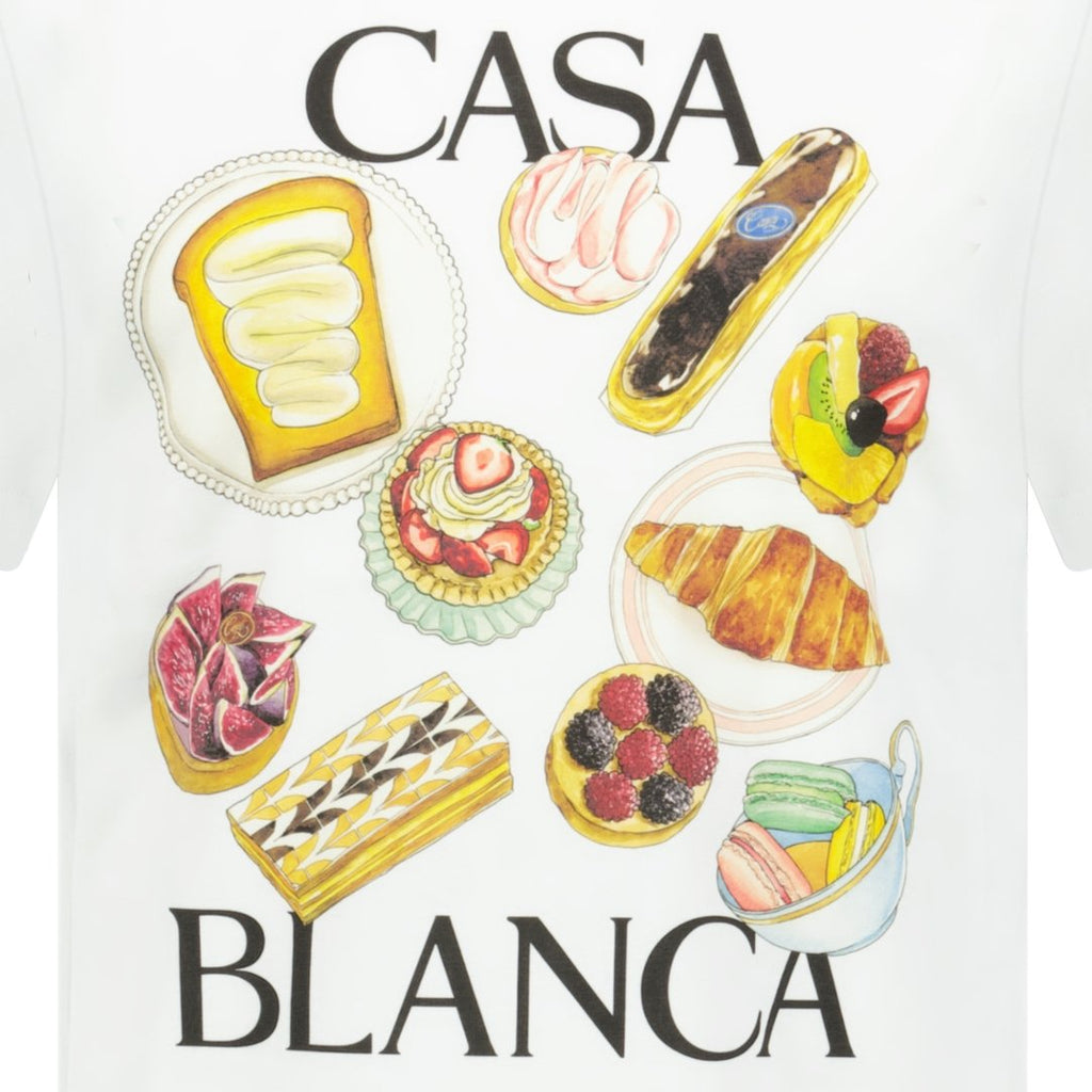 Casablanca In Flight Pastries Printed T-Shirt White