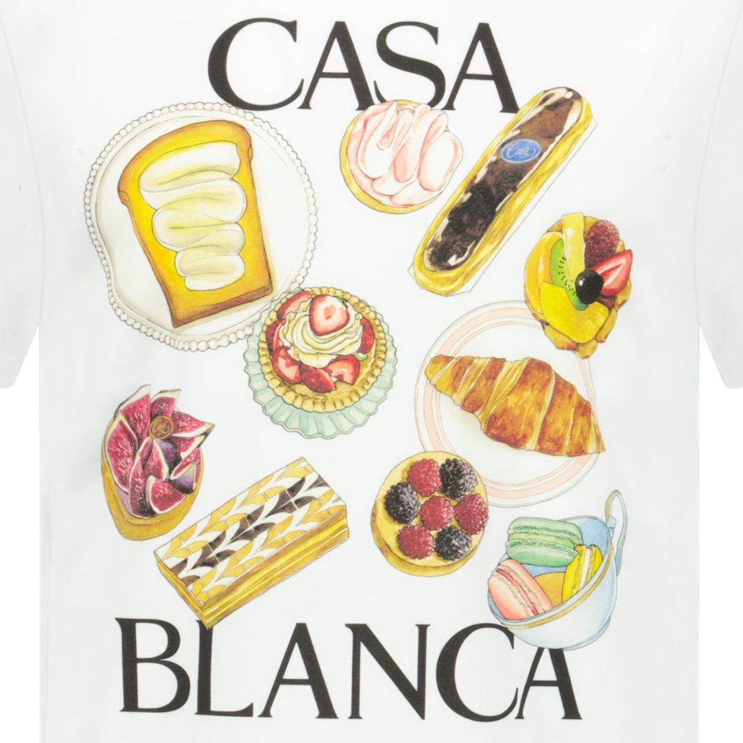 Casablanca In Flight Pastries Printed T-Shirt White