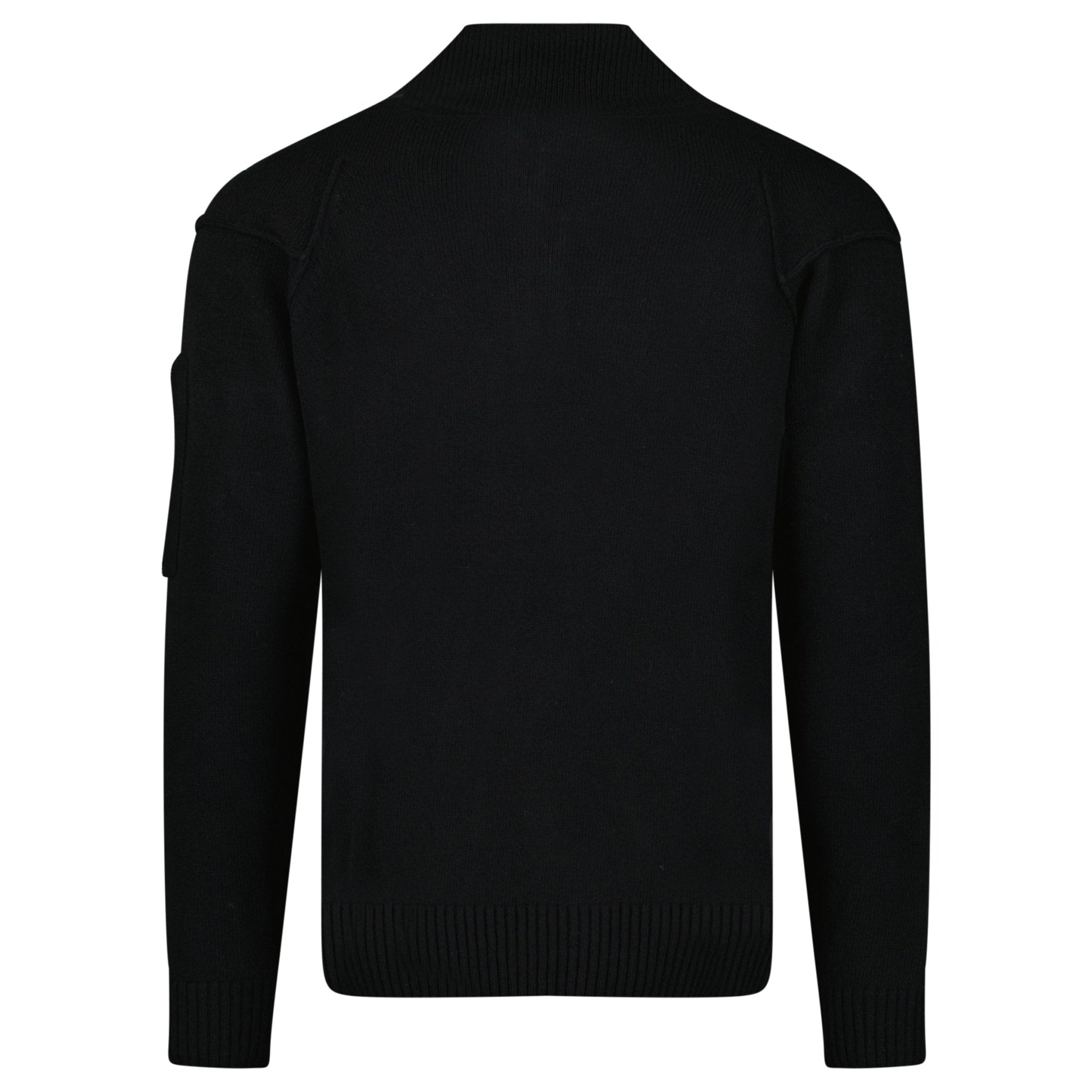 CP Company Arm Lens Wool Half Zip Knit Jumper Black