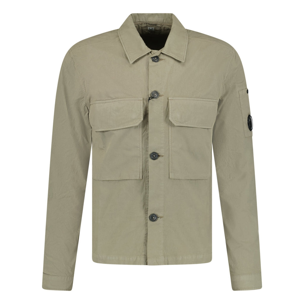 CP Company Button Up Lens Overshirt Light Khaki
