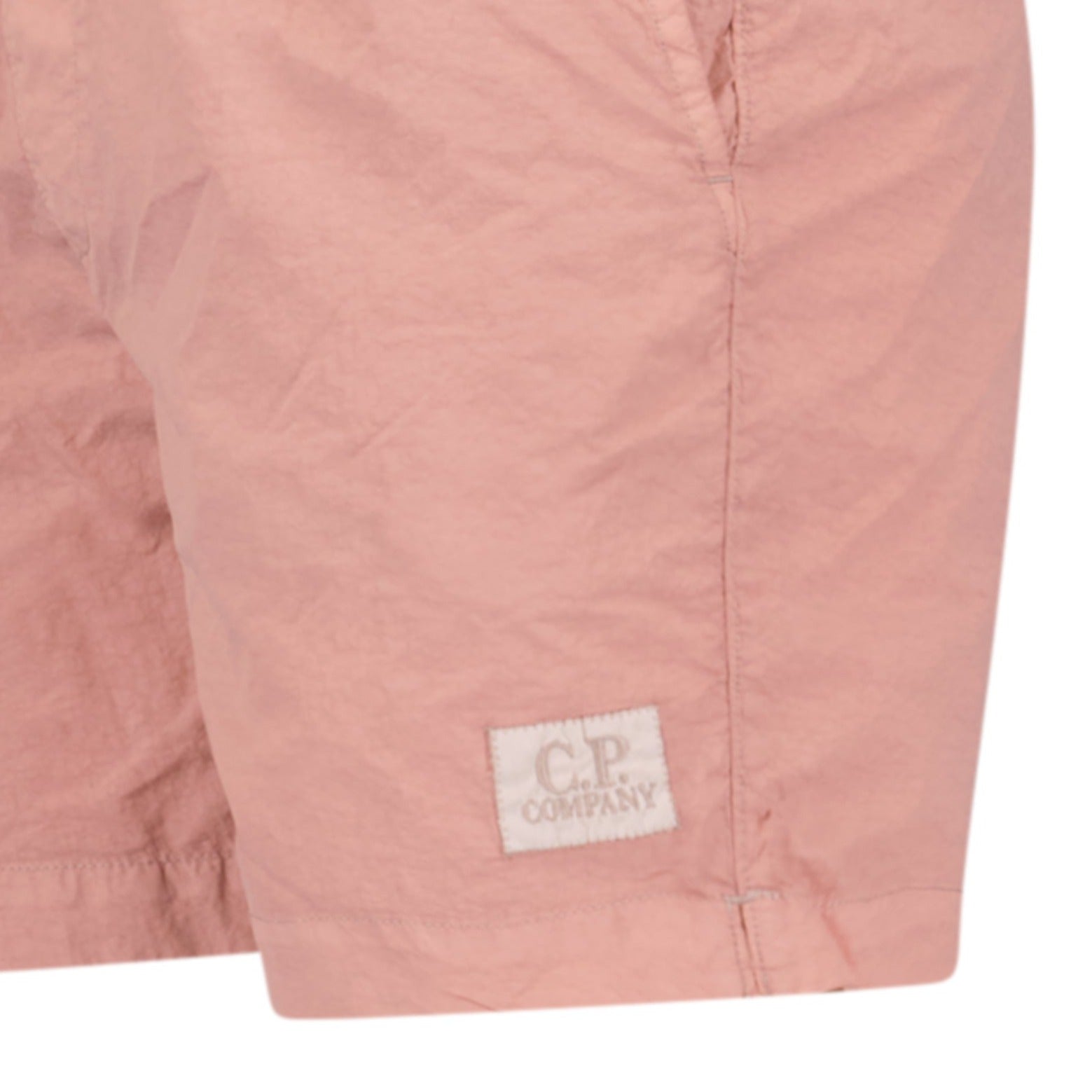 CP Company Chrome Patch Logo Swim Shorts Pink
