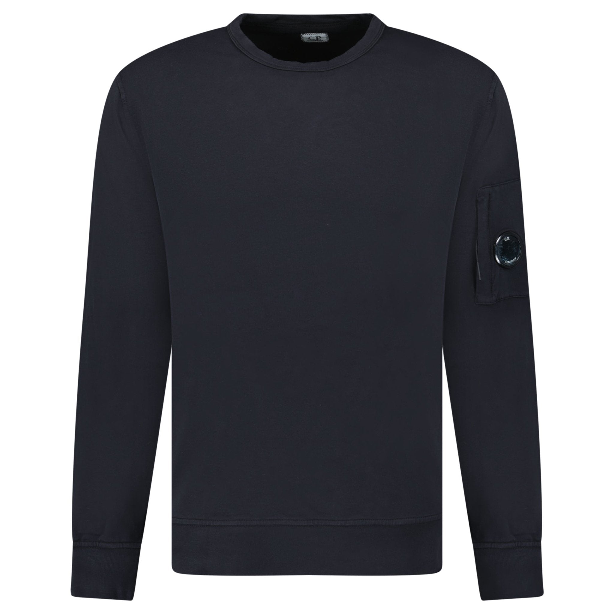 CP Company Lens Light Fleece Crewneck Sweatshirt Black