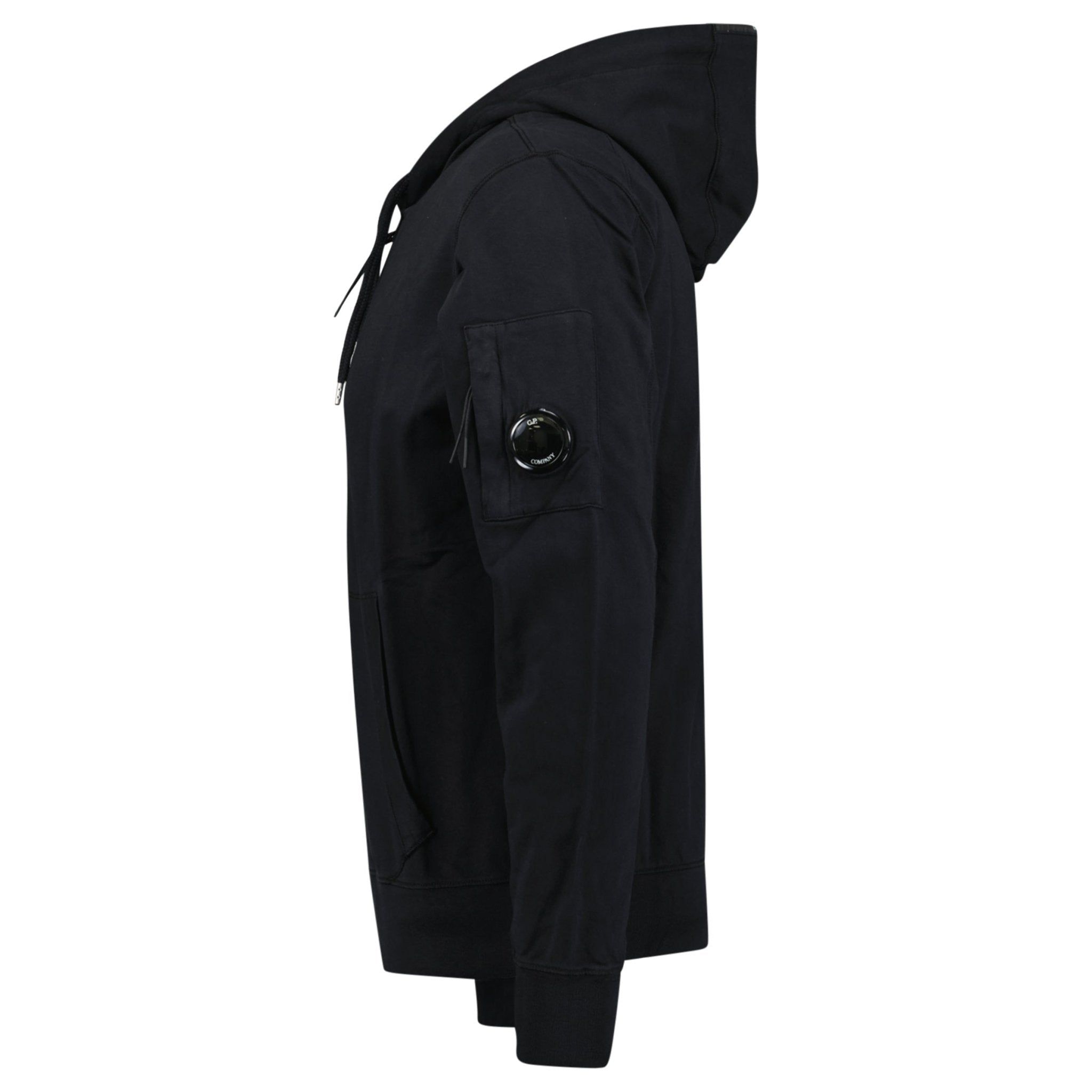 CP Company CP Company Light Fleece Lens Zip Hoodie Black