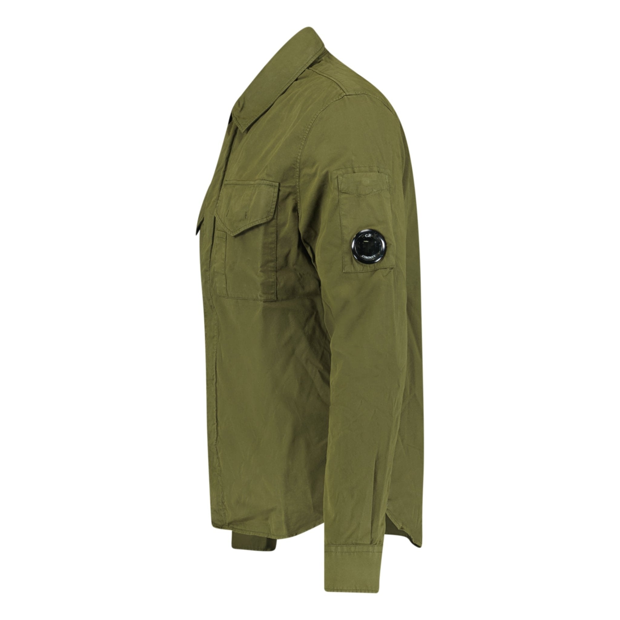 CP Company Gabardine Lens Zip Overshirt Jacket Green