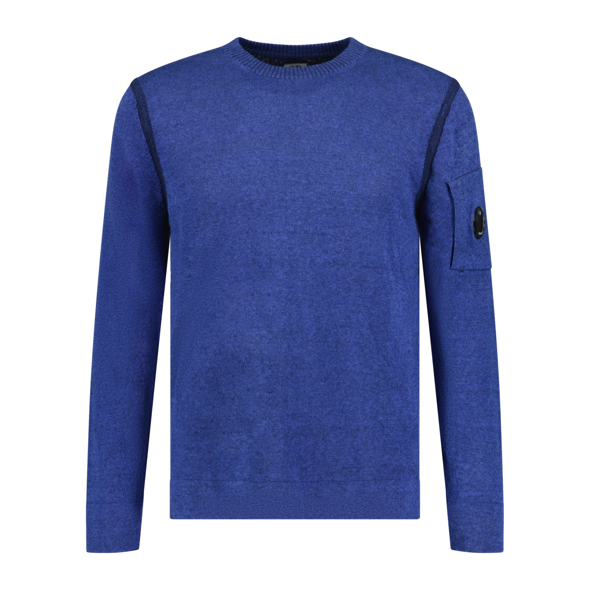 CP Company Knit Arm Lens Sweatshirt Blue
