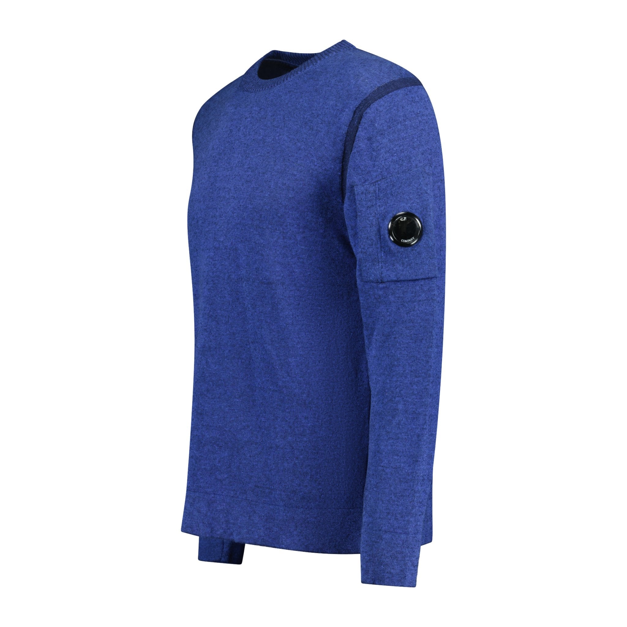 CP Company Knit Arm Lens Sweatshirt Blue