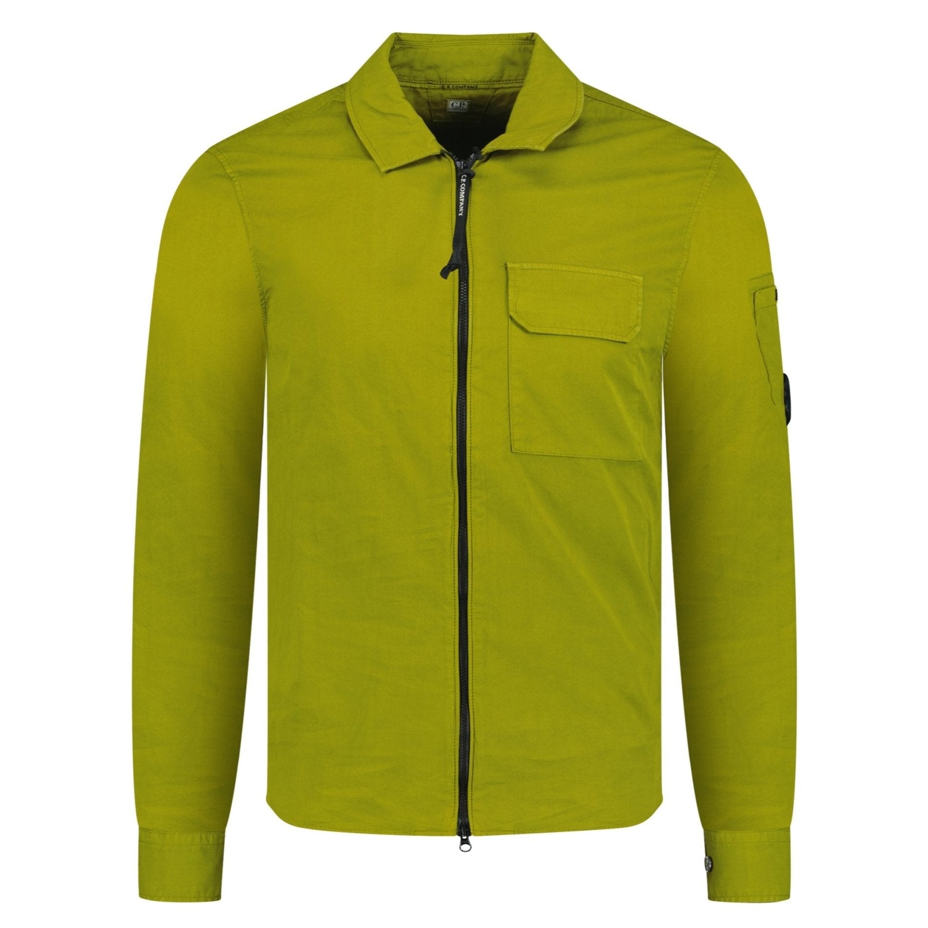 CP Company Long Sleeve Zip Up Overshirt Olive Green
