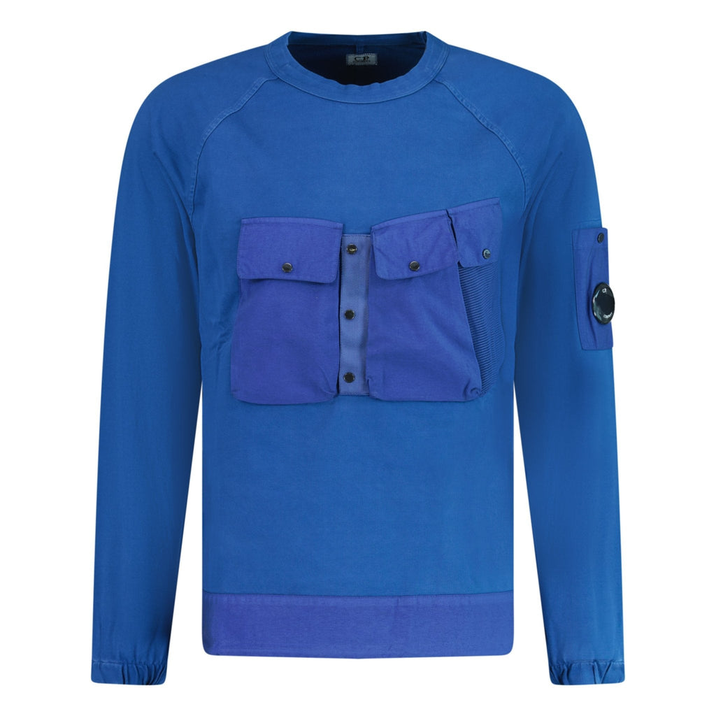 CP Company Mixed Heavy Lens Sweatshirt Blue