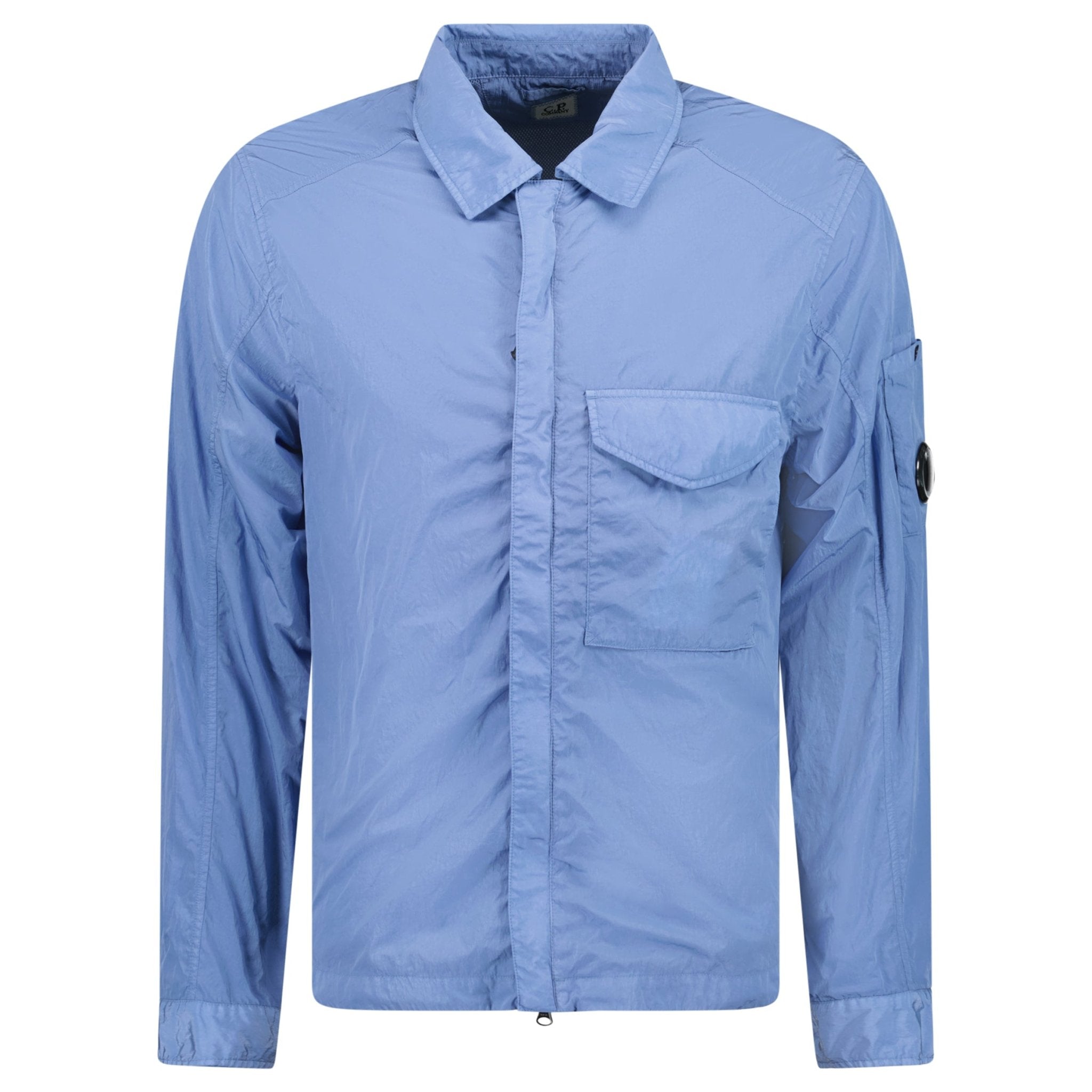 CP Company Zip-Up Chrome-R Pocket Overshirt Light Blue