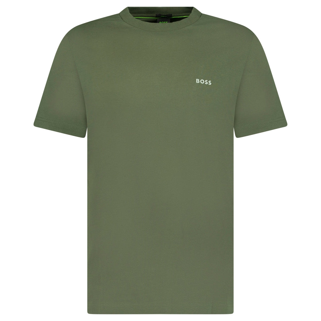 Hugo Boss Active Logo-Print T-Shirt Khaki