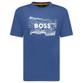 Hugo Boss Blue Cotton Jersey Artwork T-shirt