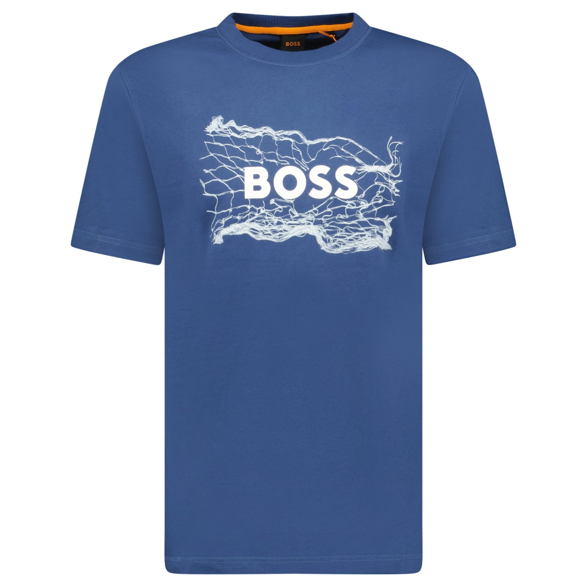 Hugo Boss Blue Cotton Jersey Artwork T-shirt