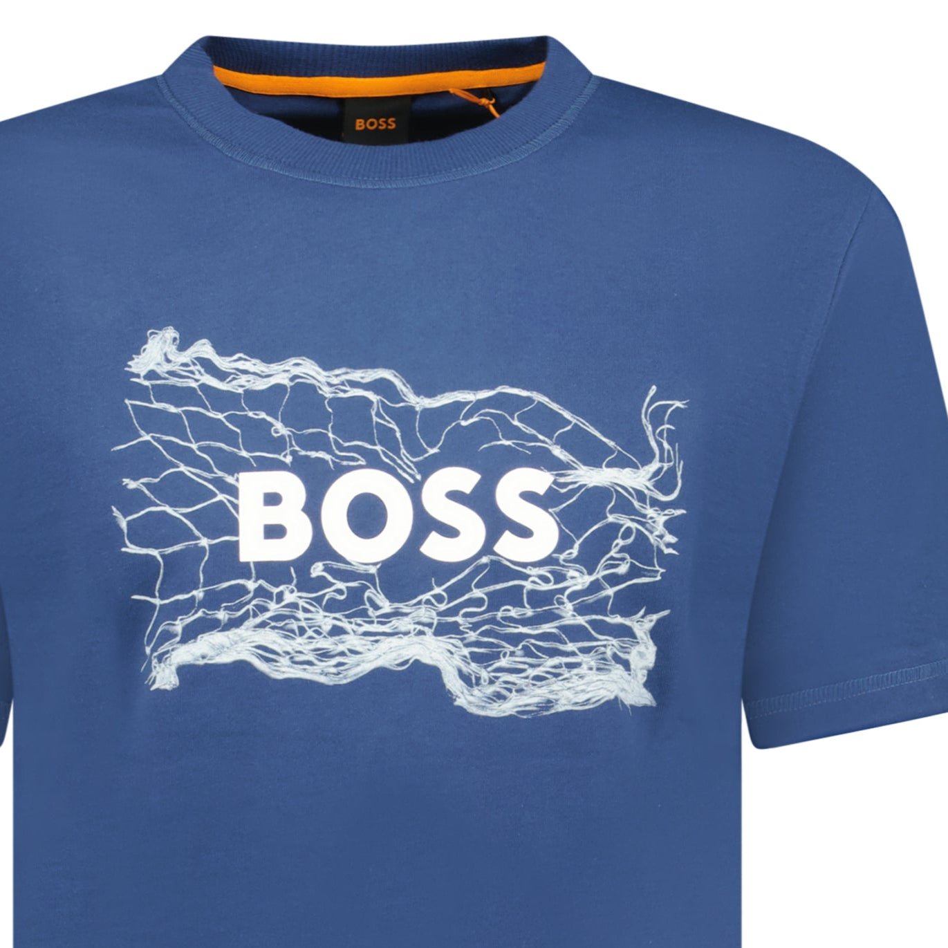 Hugo Boss Blue Cotton Jersey Artwork T-shirt