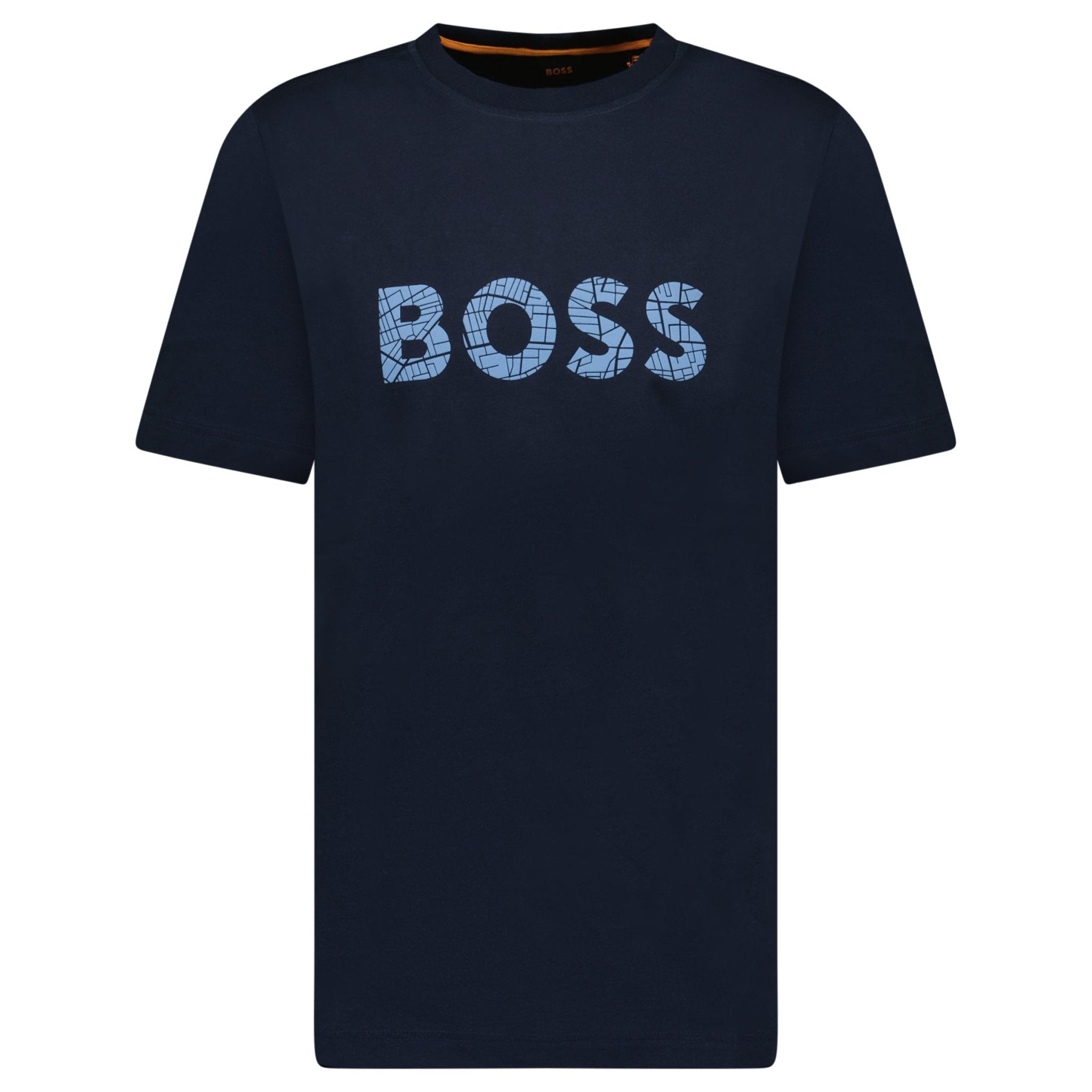 Hugo Boss Blue Rubberised Logo T-Shirt Navy