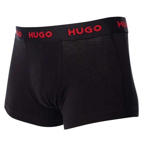 Hugo Boss Hugo 3 Pack Cotton Stretch Trunks Black & Red