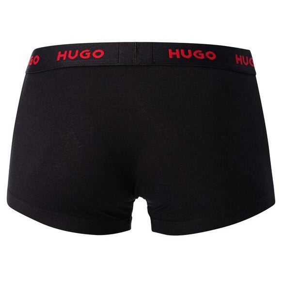 Hugo Boss Hugo 3 Pack Cotton Stretch Trunks Black & Red