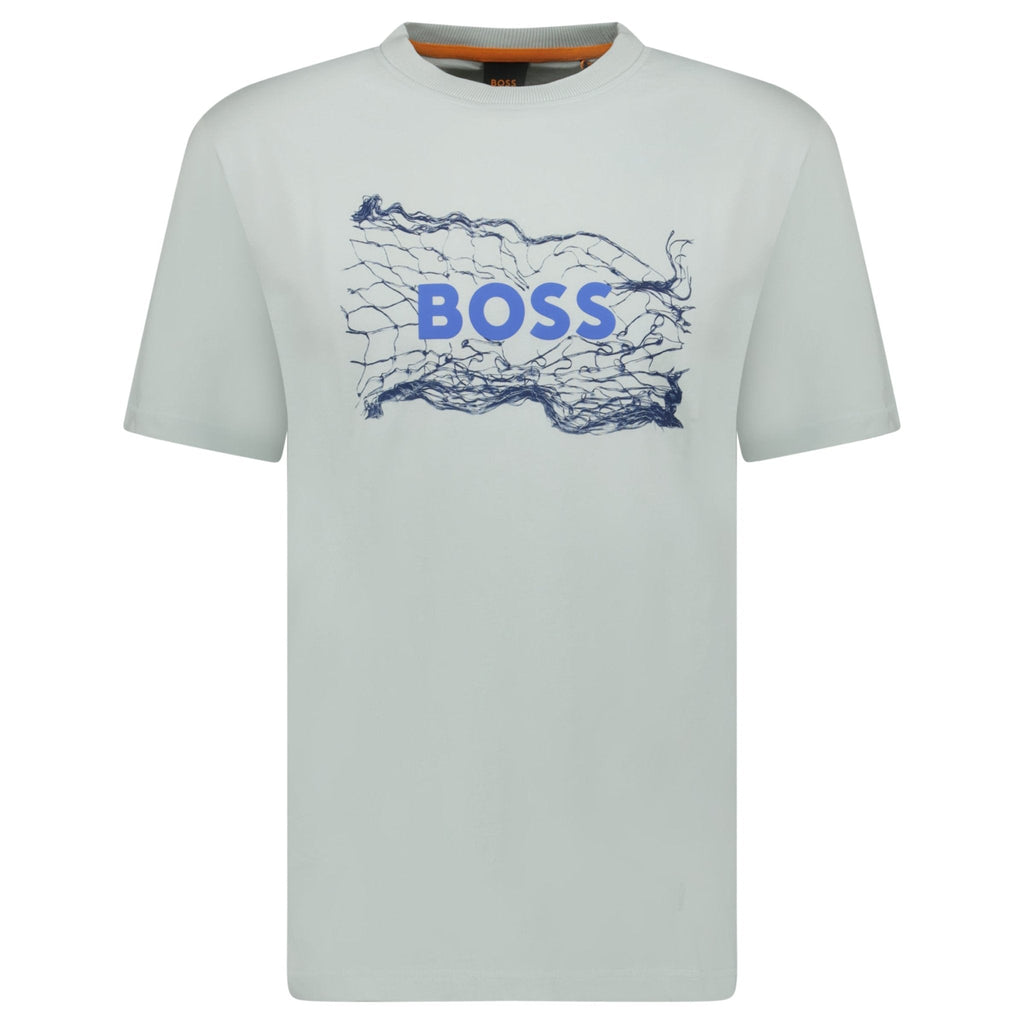 Hugo Boss Light Blue Cotton Jersey Artwork T-shirt
