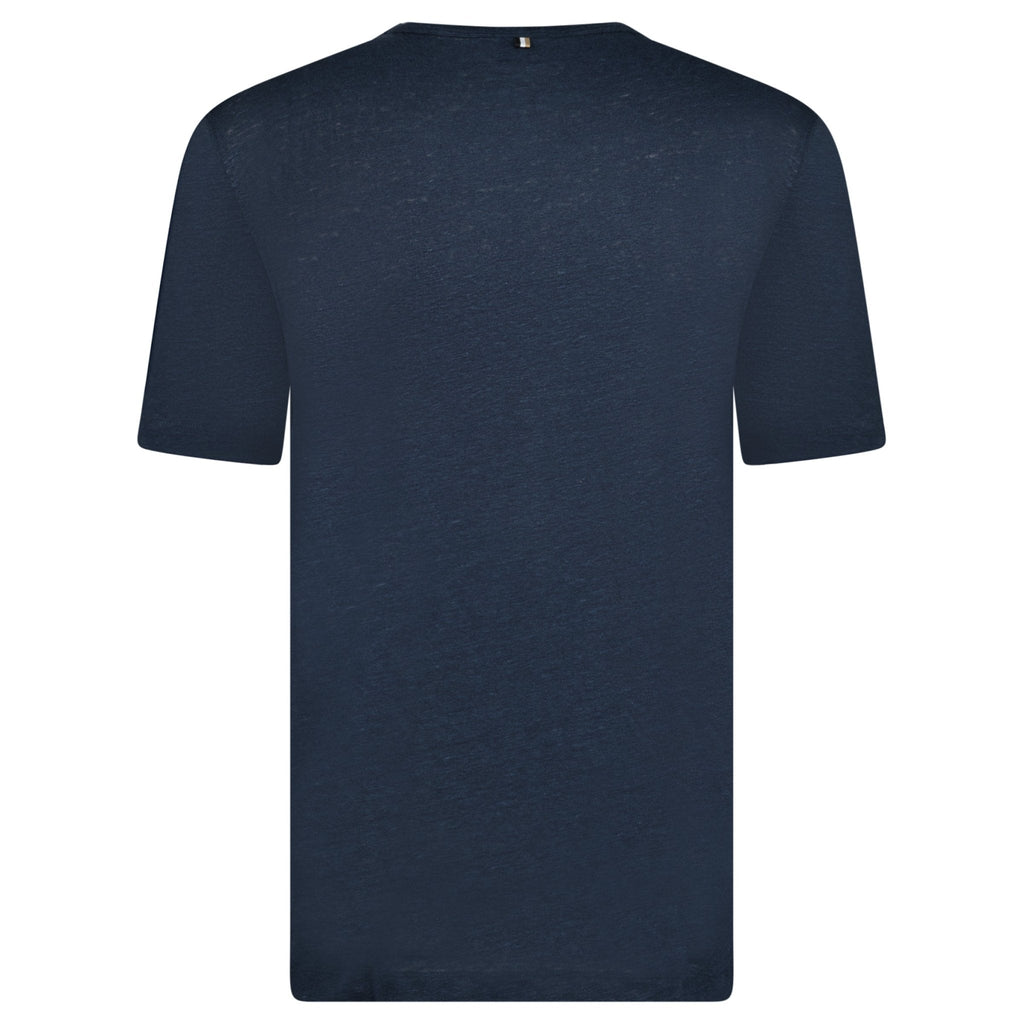 Hugo Boss Linen Tiburt T-Shirt Navy