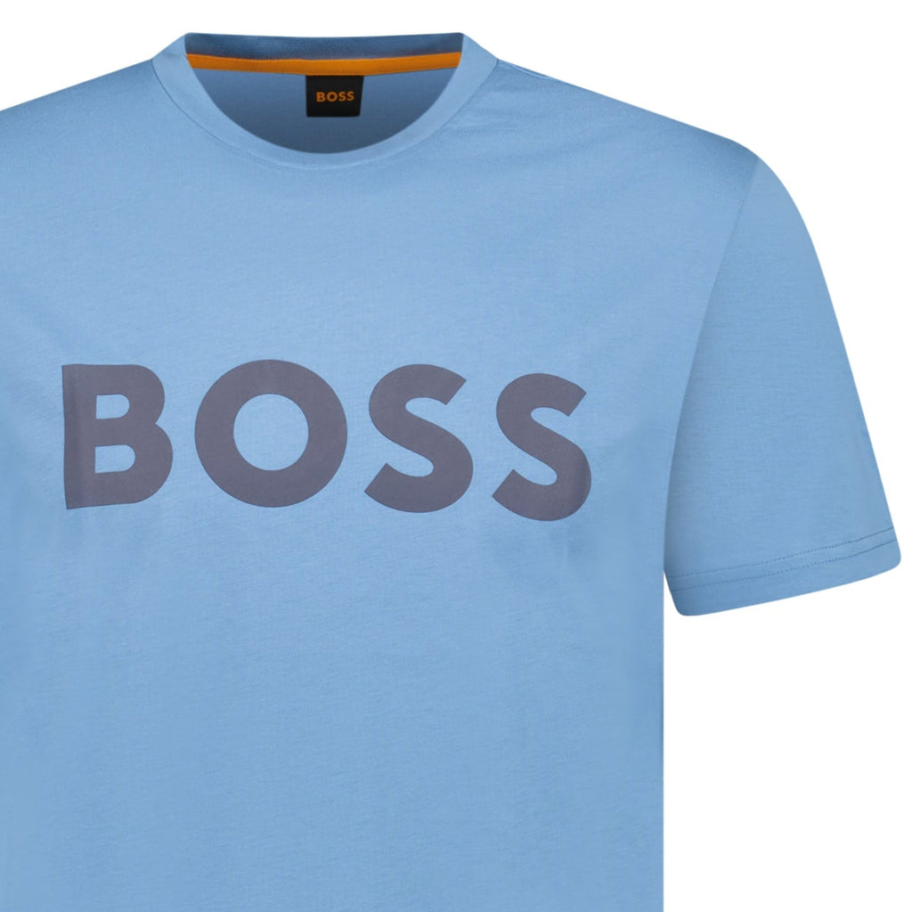 Hugo Boss Thinking 1 Logo T-Shirt in Light Blue