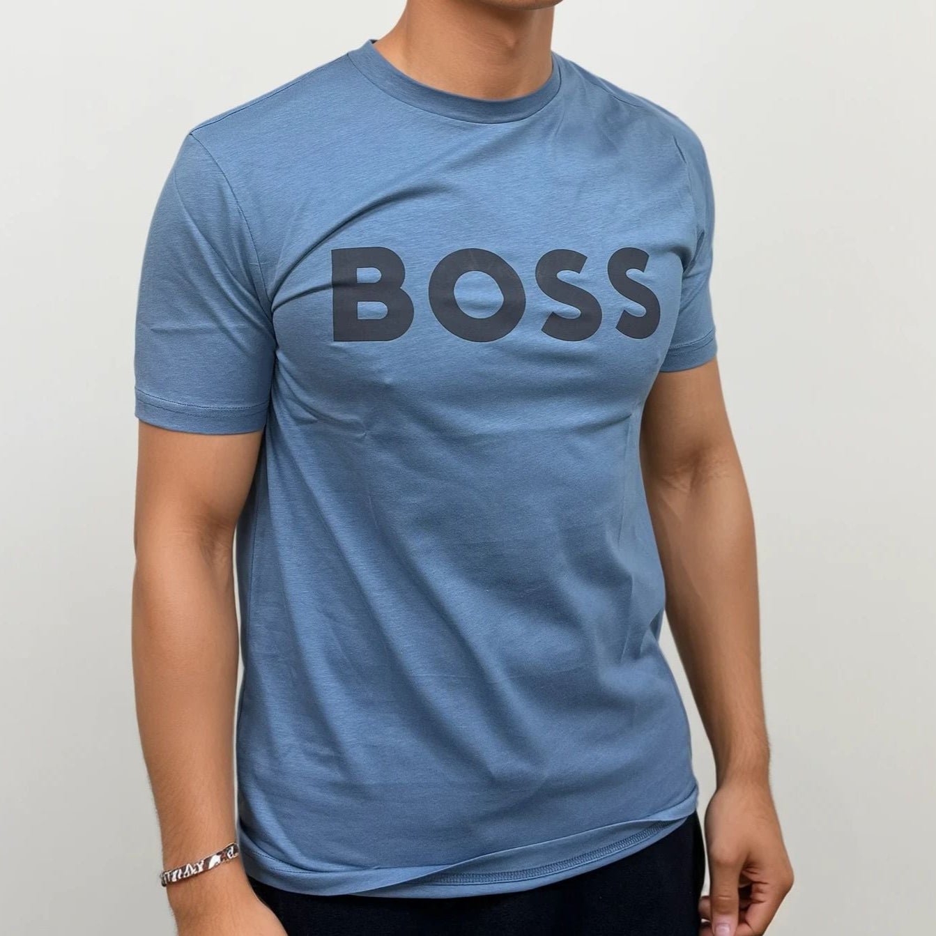 Hugo Boss Thinking 1 Logo T-Shirt in Light Blue