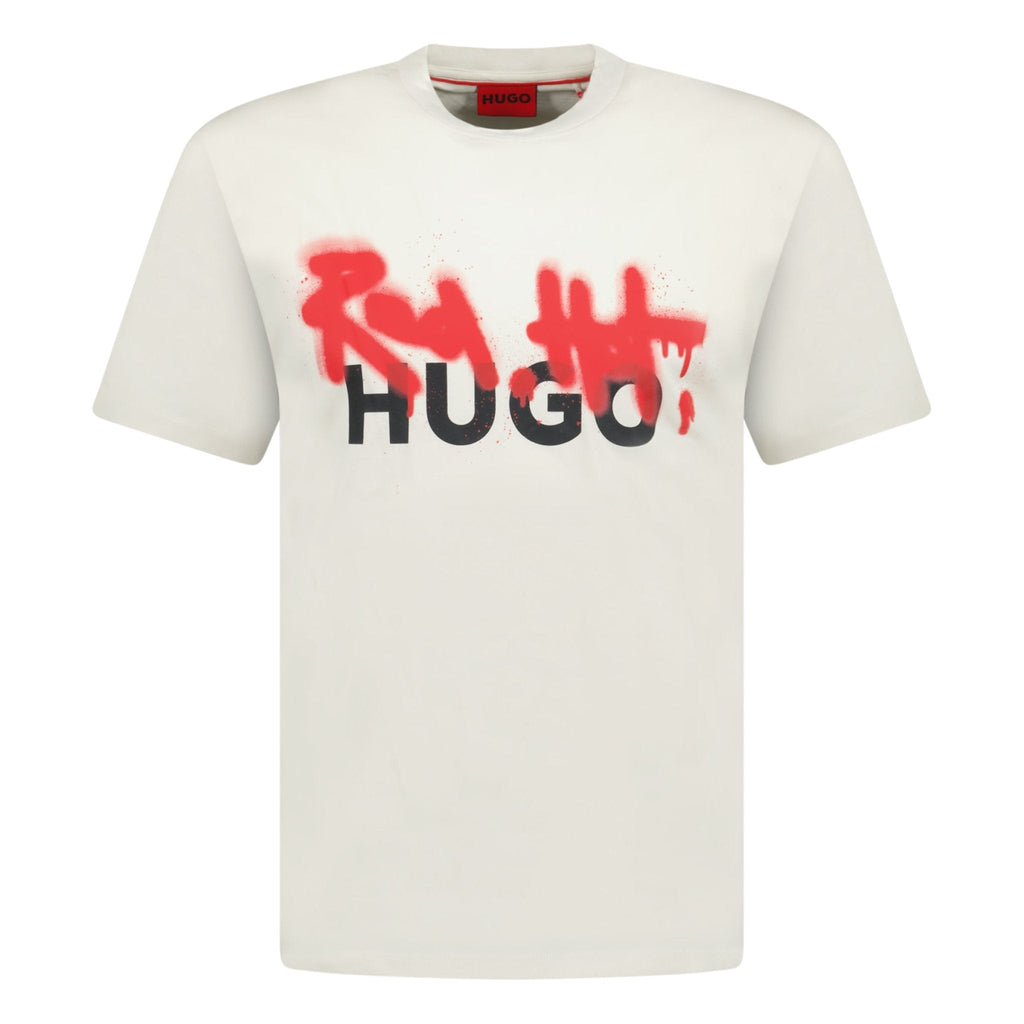 Hugo Boss Hugo Spray Print T-Shirt Ivory