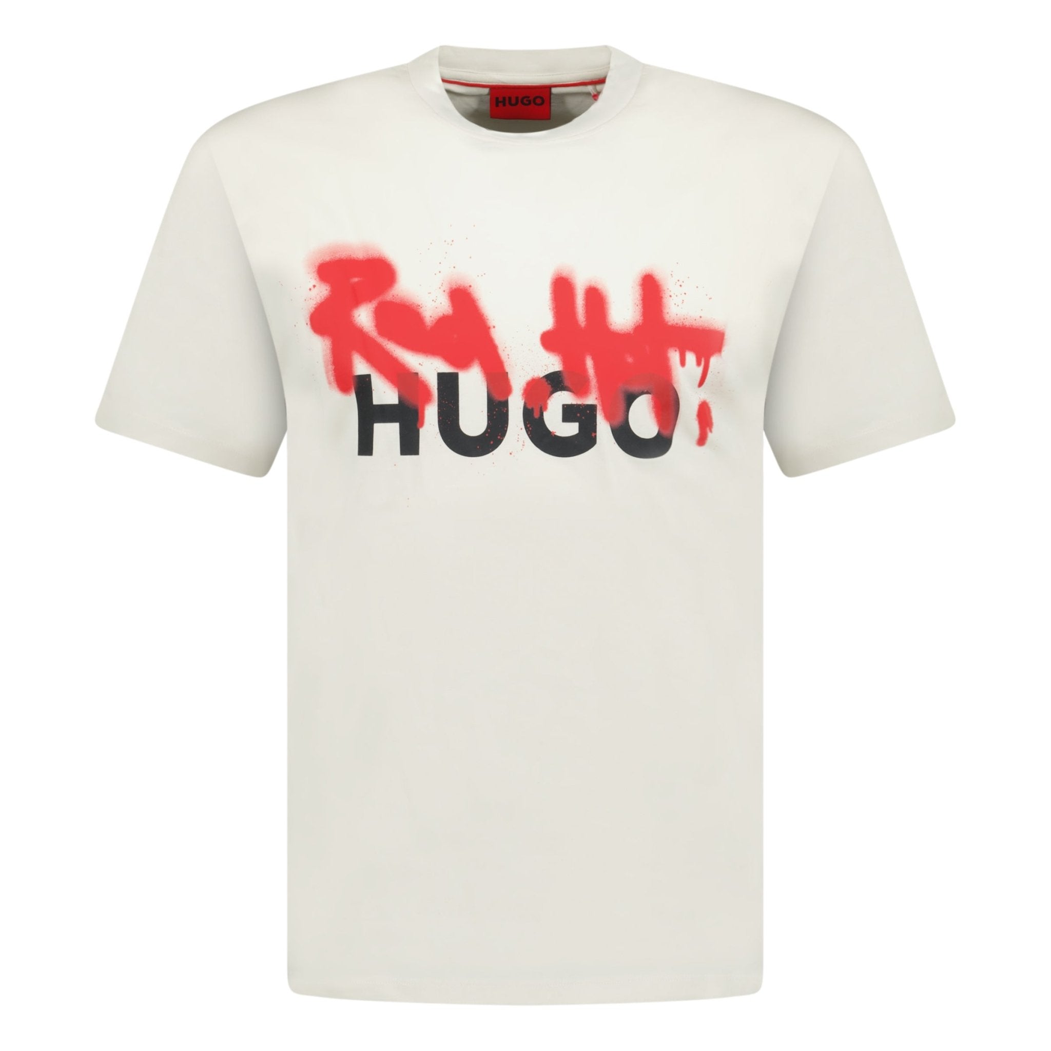 Hugo Boss Hugo Spray Print T-Shirt Ivory