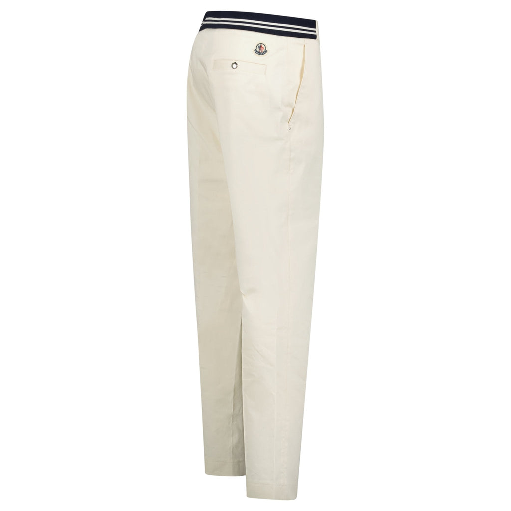 Moncler Chino Logo Trousers White