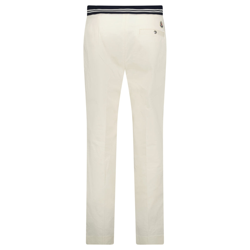 Moncler Chino Logo Trousers White