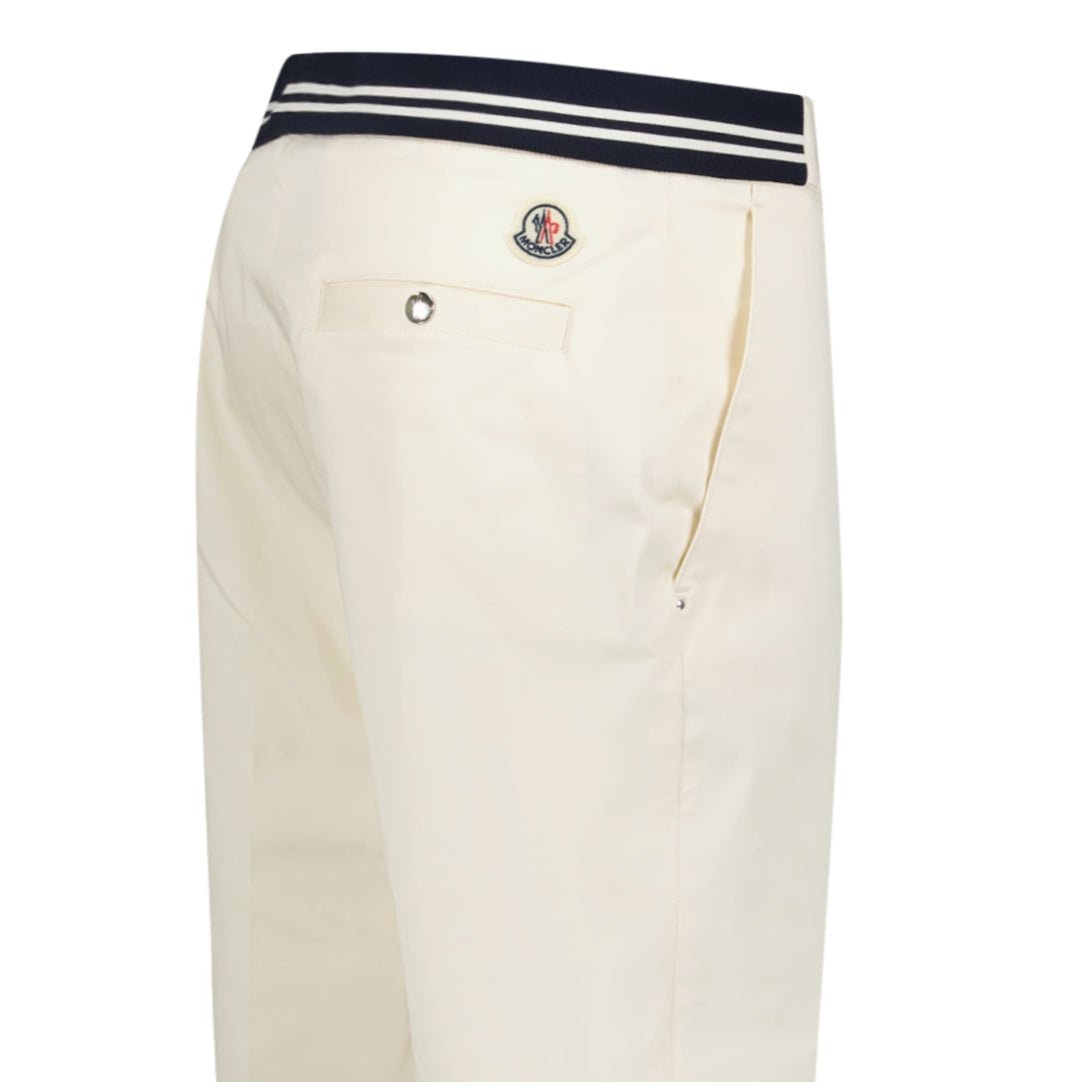 Moncler Chino Logo Trousers White