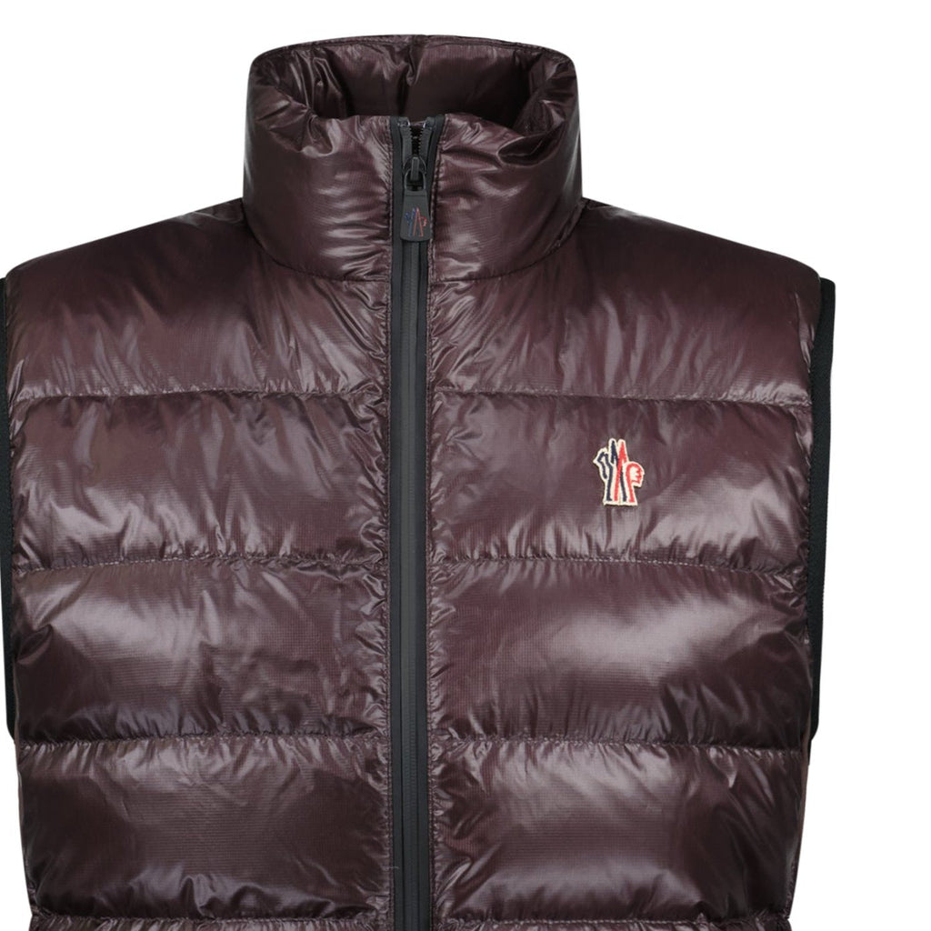 Moncler Grenoble Brown Quilted Down Vest Gilet