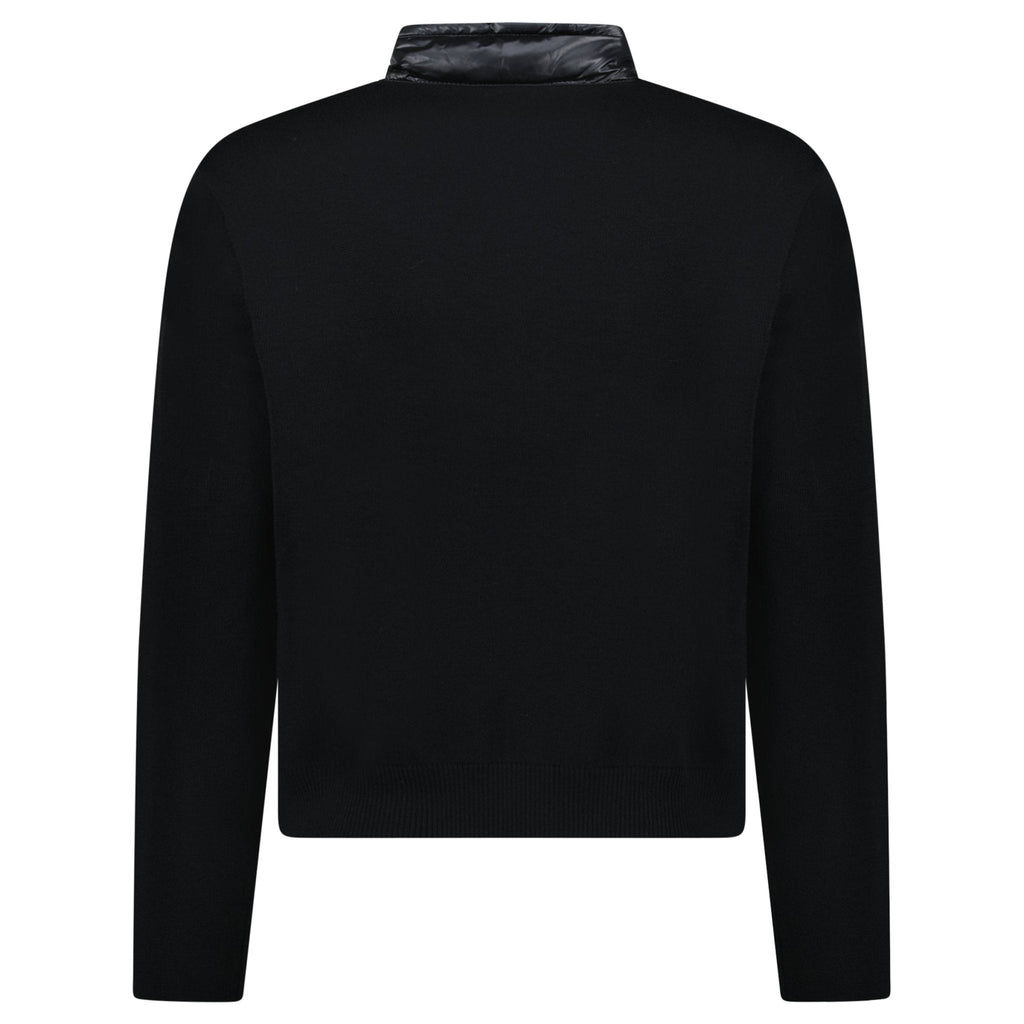 Moncler Padded Wool Zip-Up Cardigan Black
