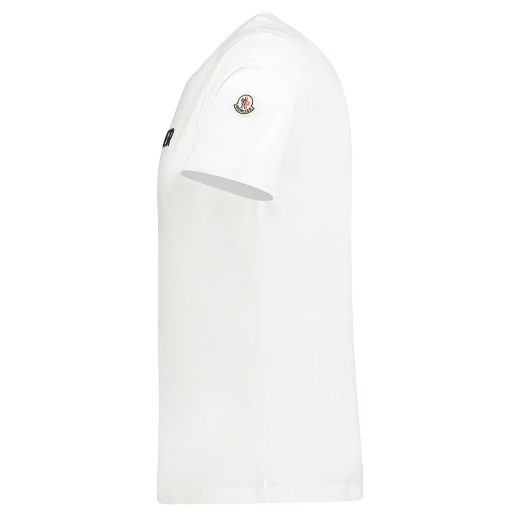 Moncler Rubber Logo Printed T-Shirt White