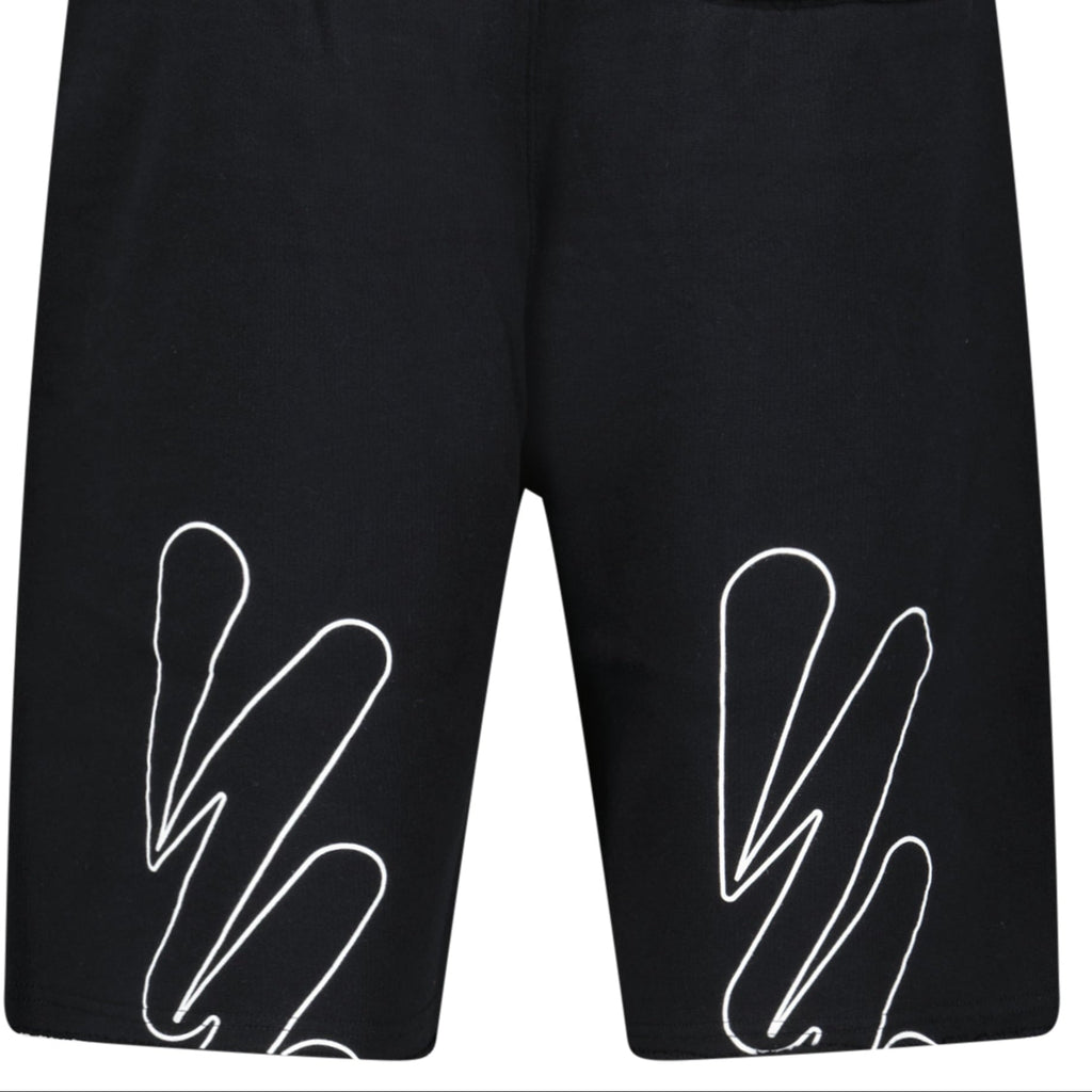 Off-White Wave Cotton Sweat Shorts Black