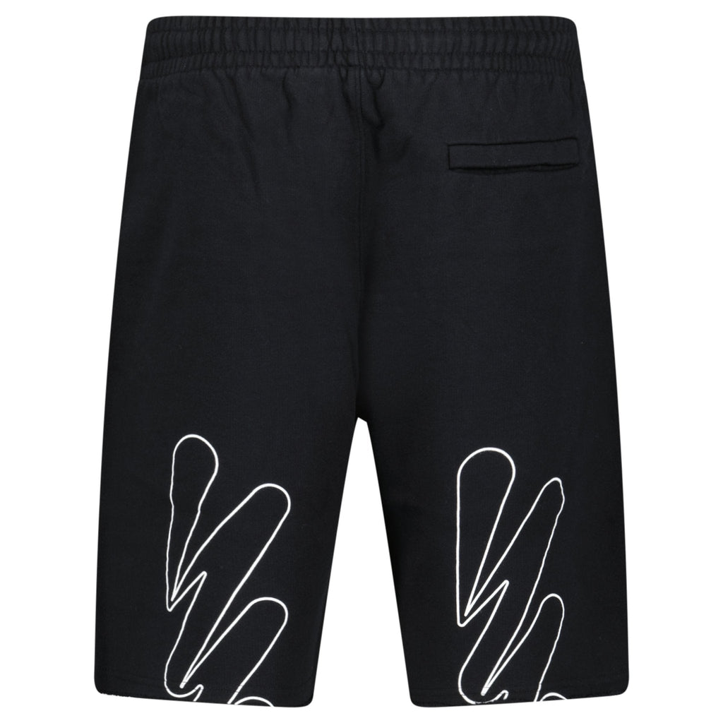 Off-White Wave Cotton Sweat Shorts Black