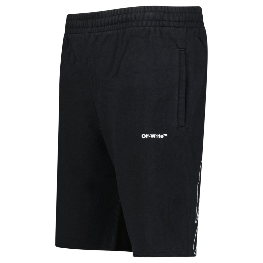 Off-White Wave Cotton Sweat Shorts Black