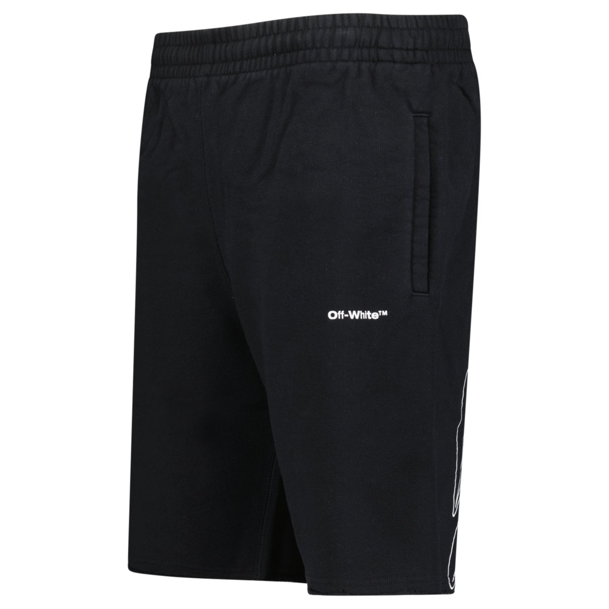 Off-White Wave Cotton Sweat Shorts Black