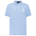 Polo Ralph Lauren Big Pony Mesh Custom Slim Fit Polo Shirt in Light Blue
