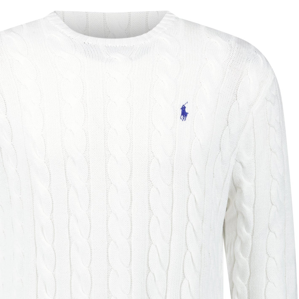 Polo Ralph Lauren Cable Knit Sweater in White