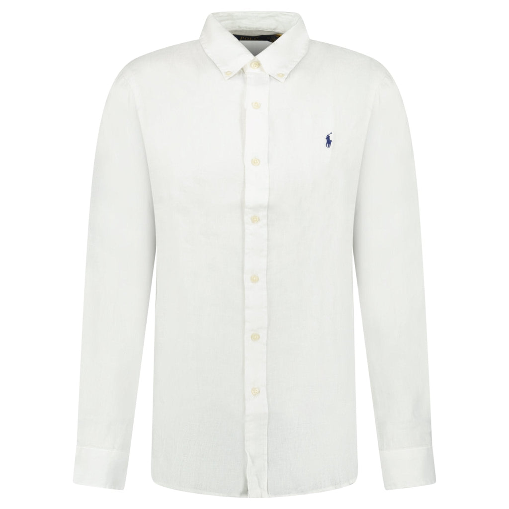 Polo Ralph Lauren Custom Fit Linen Shirt in Ceramic White
