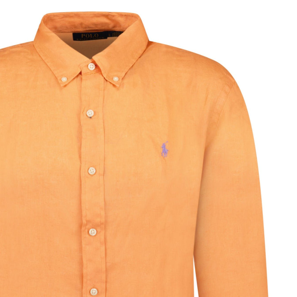 Polo Ralph Lauren Custom Fit Linen Shirt in Poppy