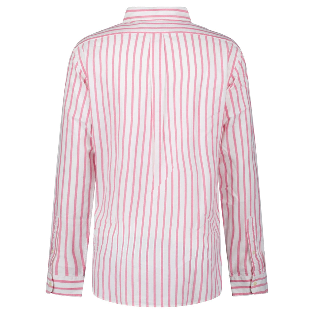 Polo Ralph Lauren Custom Fit Stripe Oxford Shirt in Pink/White