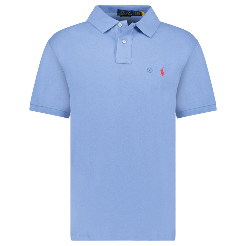 Polo Ralph Lauren Custom Slim Fit Mesh Polo Shirt in Campus Blue
